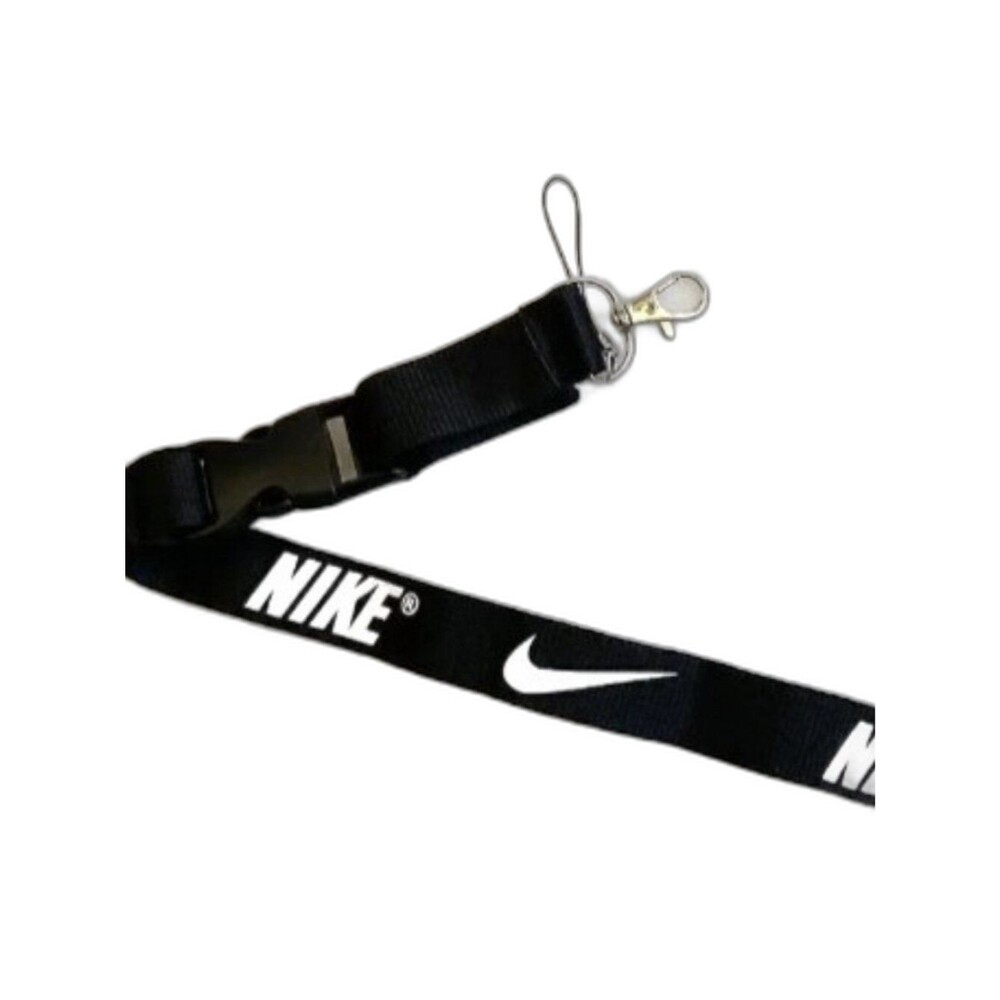 Nike Lanyard with Detachable Buckle Release Black ID Key Holder NWOT